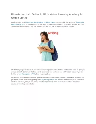dissertation help online in us in virtual
