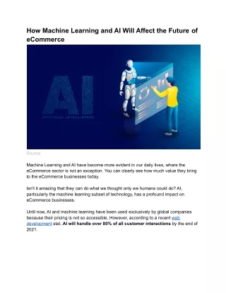 how machine learning and ai will affect