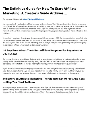 Why You Should Focus on Improving affiliate marketing for beginners