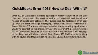 quickbooks error 403 how to deal with it