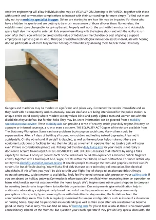 assistive engineering will allow individuals