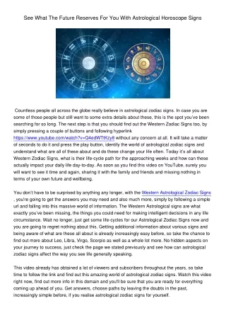 see what the future reserves for you with