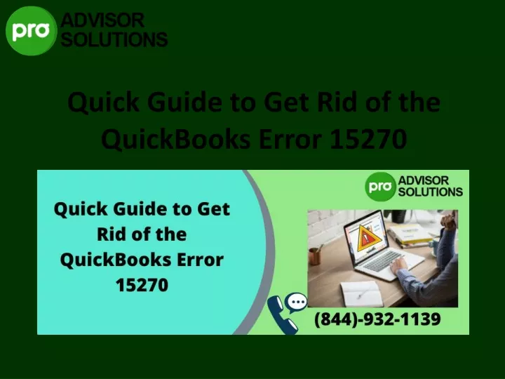 quick guide to get rid of the quickbooks error 15270