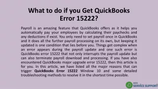 what to do if you get quickbooks error 15222