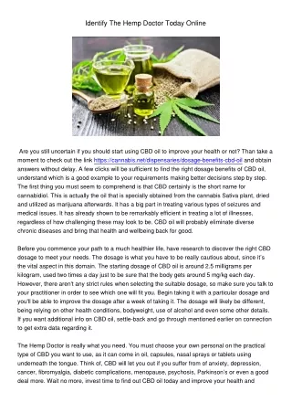 identify the hemp doctor today online