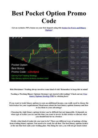 best pocket option promo code