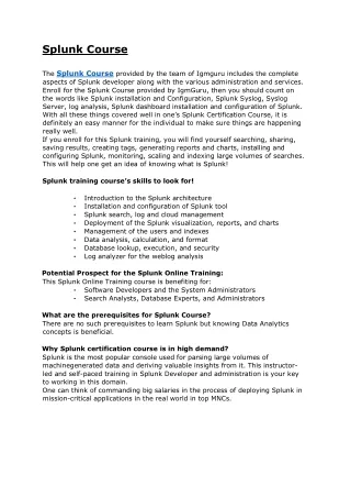 Splunk Course