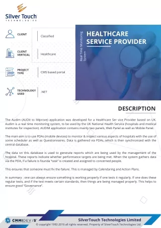 Real-Time Monitoring System For Healthcare Services - Silver touch
