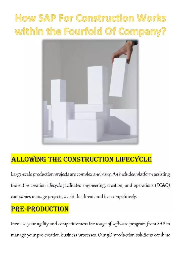 allowing the construction lifecycle