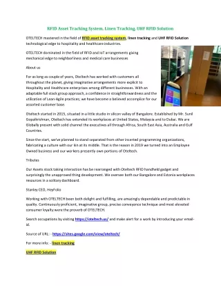 rfid asset tracking system linen tracking