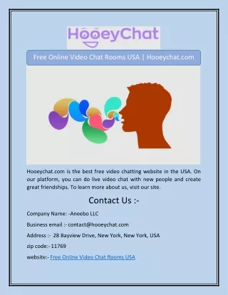 Free Online Video Chat Rooms USA | Hooeychat.com