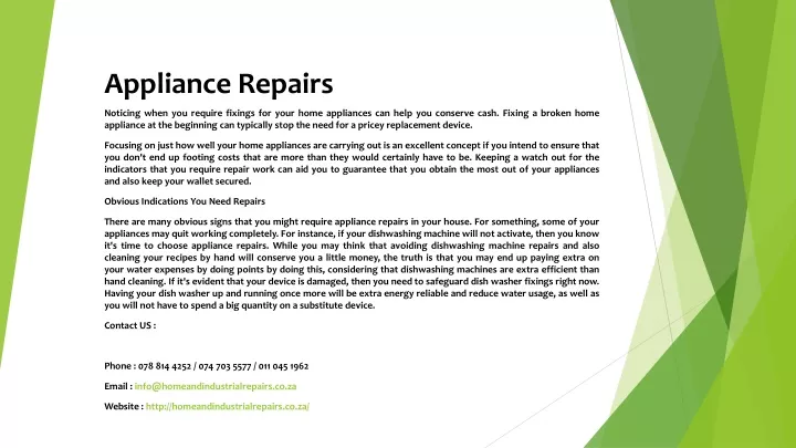 appliance repairs