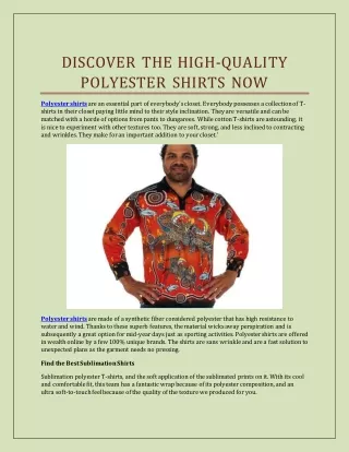 DISCOVER THE HIGH-QUALITY POLYESTER SHIRTS NOW