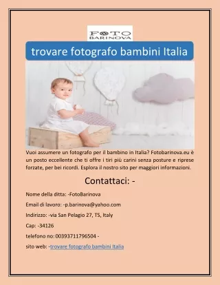 trovare fotografo bambini Italia