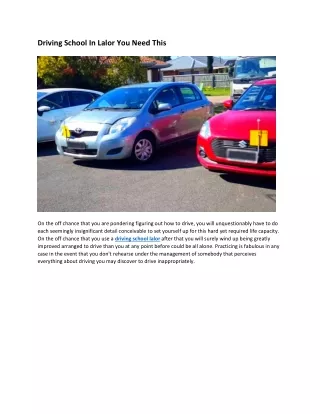 driving school in lalor you need this