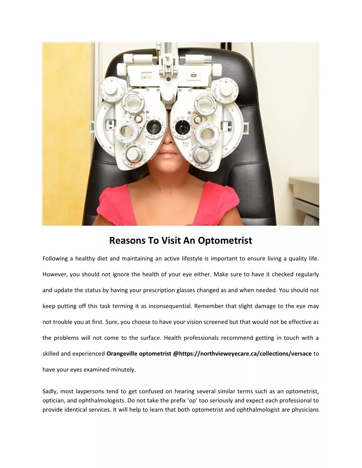 reasons to visit an optometrist
