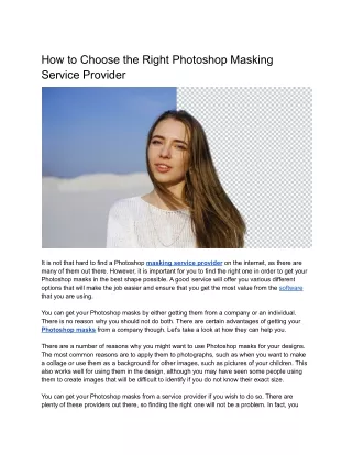 how to choose the right photoshop masking service