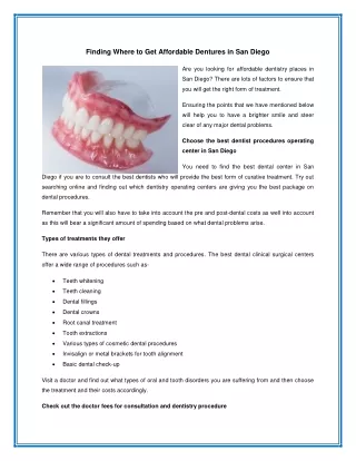 finding where to get affordable dentures