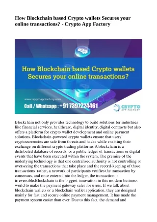 how blockchain based crypto wallets secures your