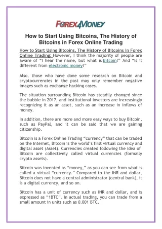 Why Was Bitcoin Created Forex Online Trading?