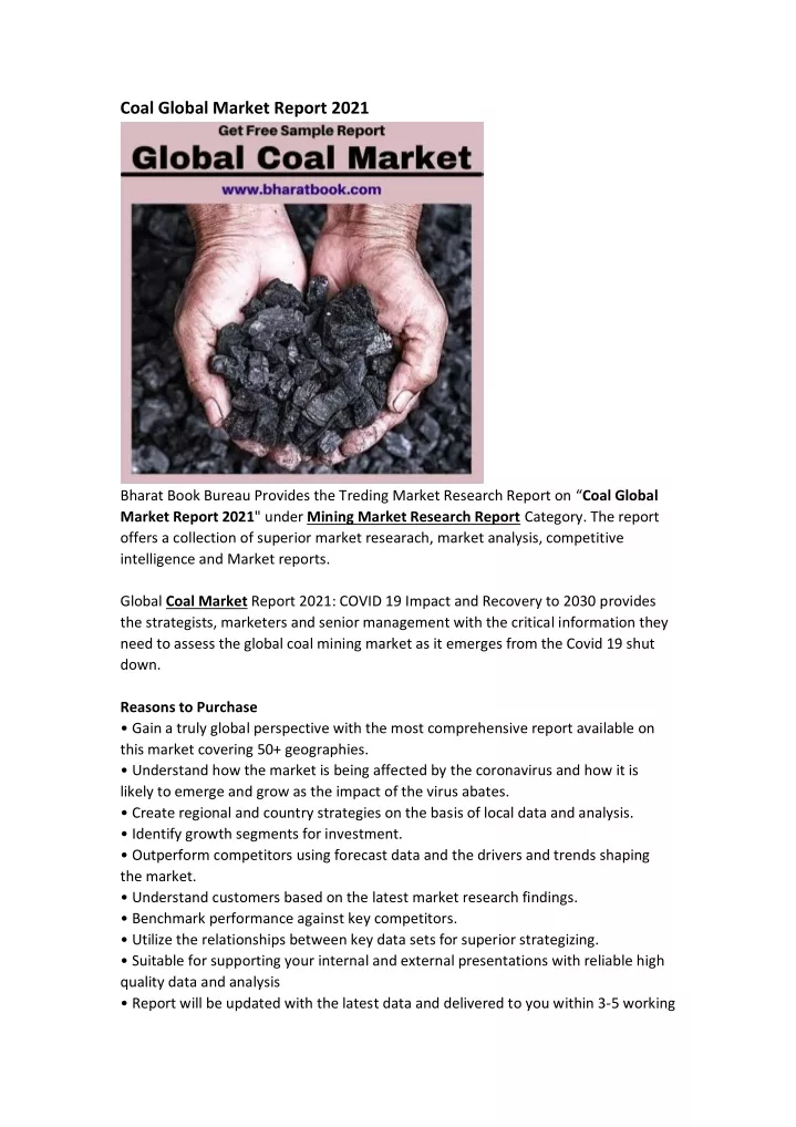 coal global market report 2021