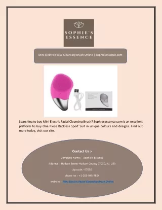 Mini Electric Facial Cleansing Brush Online | Sophiesessence.com