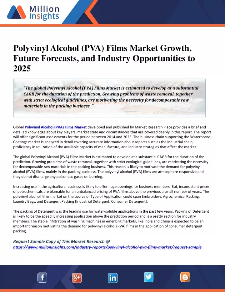 polyvinyl alcohol pva films market growth future