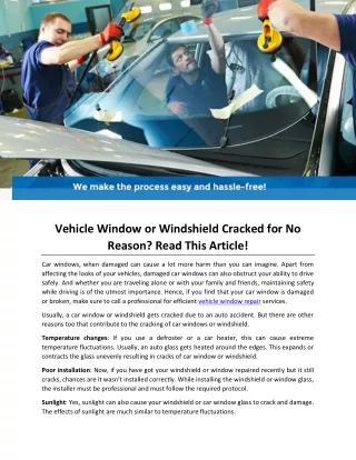 vehicle window or windshield cracked