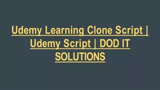 udemy learning clone script udemy script dod it solutions