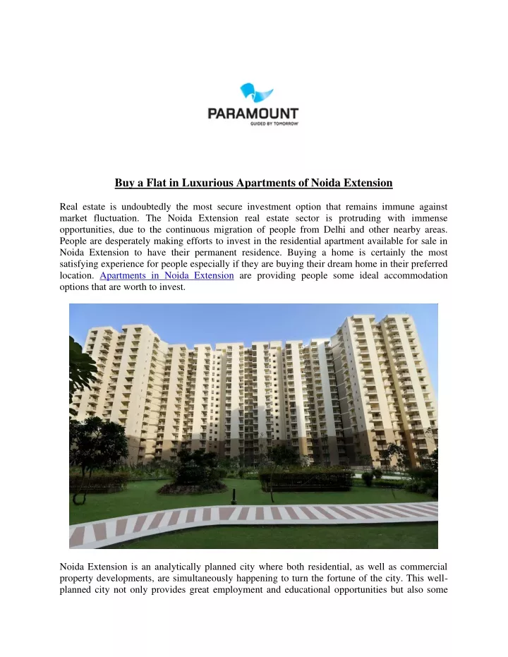 buy a flat in luxurious apartments of noida
