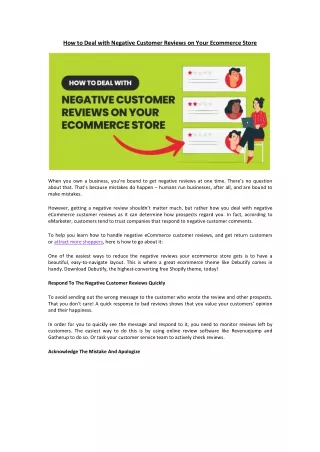 how to deal with negative customer reviews