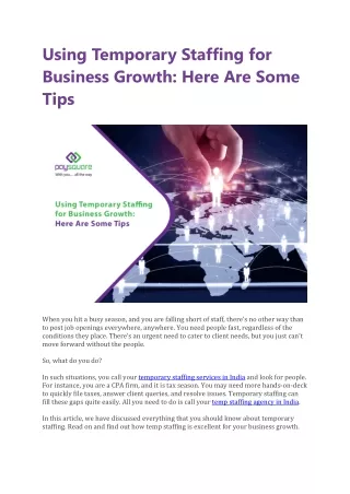 using temporary staffing for business growth here