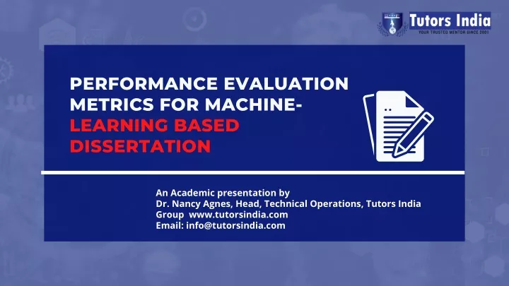 performance evaluation metrics for machine
