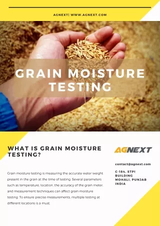 Grain Moisture Testing In India | AgNext
