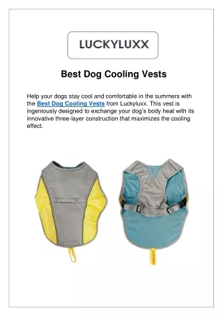best dog cooling vests