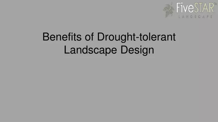 benefits of drought tolerant landscape design