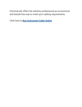 Buy Instrument Cable Online