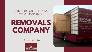 3 Important Things to Check in a Removals Company