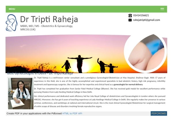 Dr. Tripti Raheja - Best Gynecologist in West Delhi