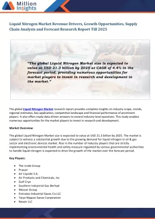 liquid nitrogen market revenue drivers growth