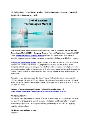 global vaccine technologies market 2021