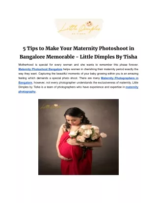 5 Tips to Make Your Maternity Photoshoot in Bangalore Memorable - Little Dimples By Tisha
