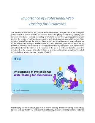 importance of professional web hosting