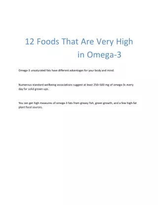 12 foods that are very high in omega 3