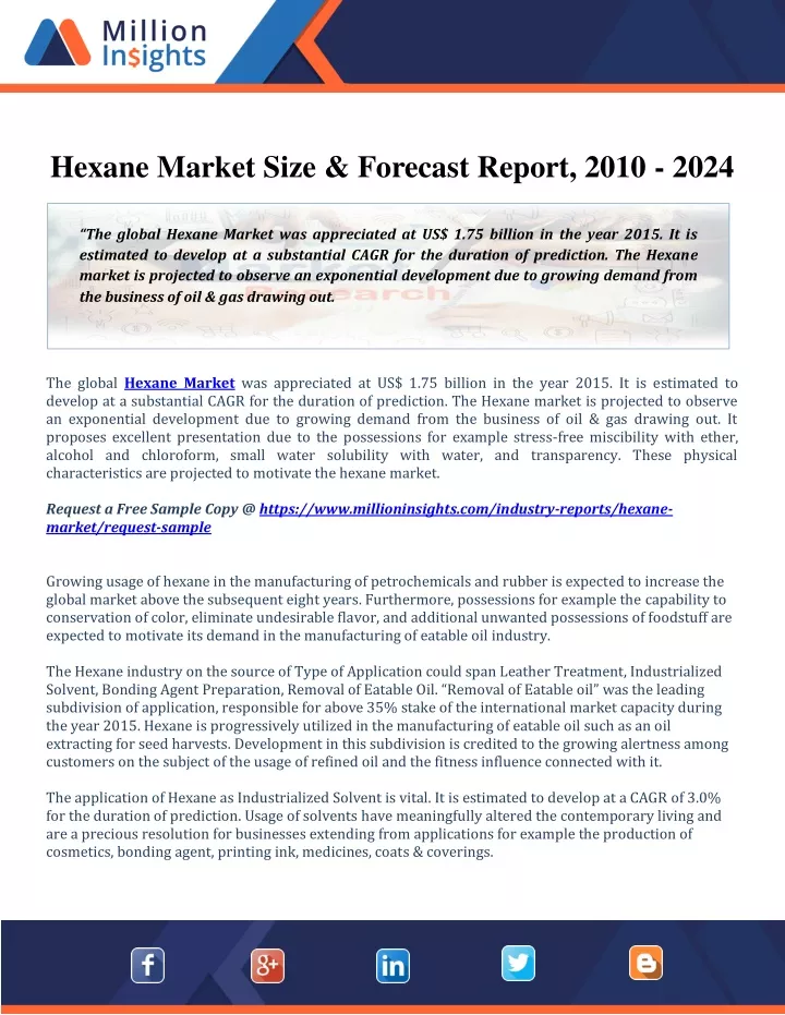 hexane market size forecast report 2010 2024