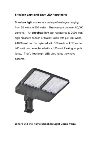 shoebox light and easy led retrofitting