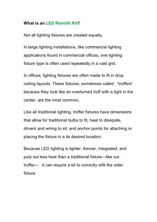 what is an led retrofit kit