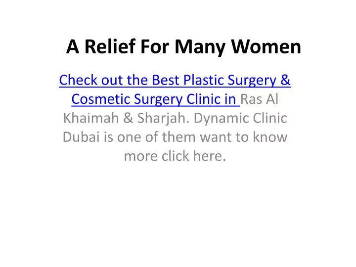 a relief for many women