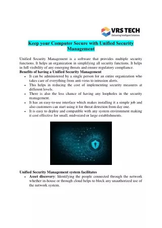 keep your computer secure with unified security