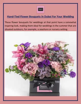 Hand-Tied Flower Bouquets In Dubai For Your Wedding